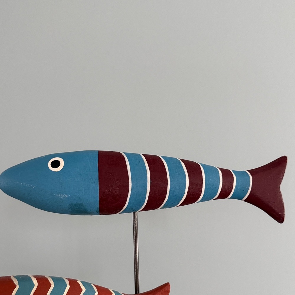 Colorful Wooden Fish Mobile -Type Multicolor Decorative Coastal Accent - Picture 7 of 12